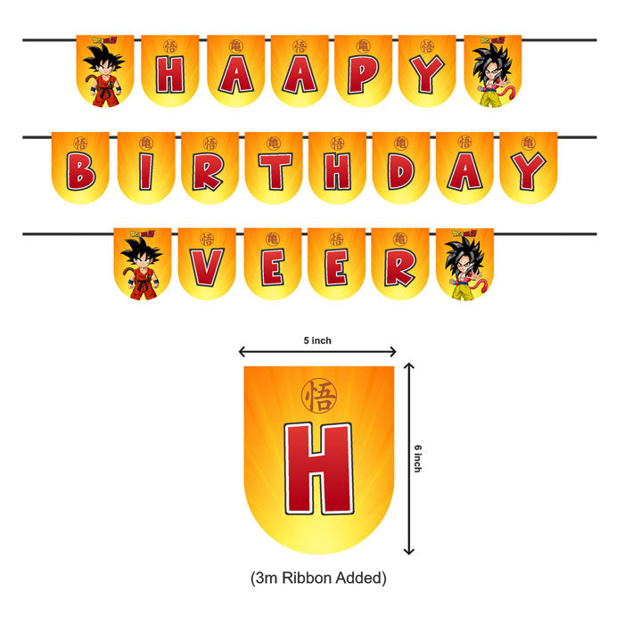 Dragon Ball Z Theme Personalized Bunting