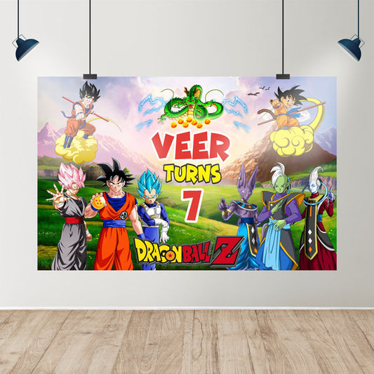 Dragon Ball Z Theme Personalized Backdrop