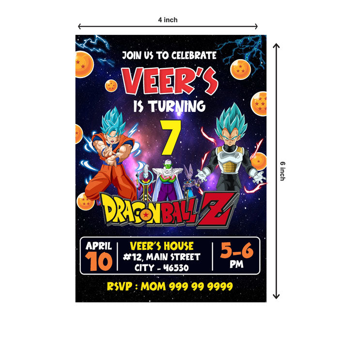 Dragon Ball Z Theme Classic Invite