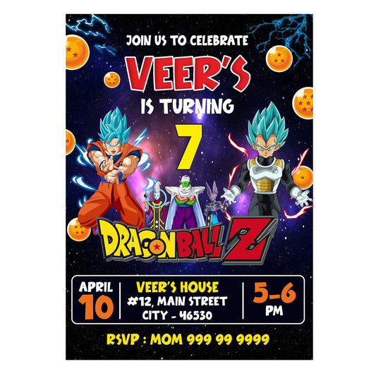 Dragon Ball Z Theme Classic Invite