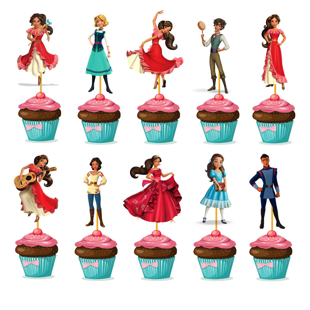 Elena of Avalor Theme Cupcake Topper