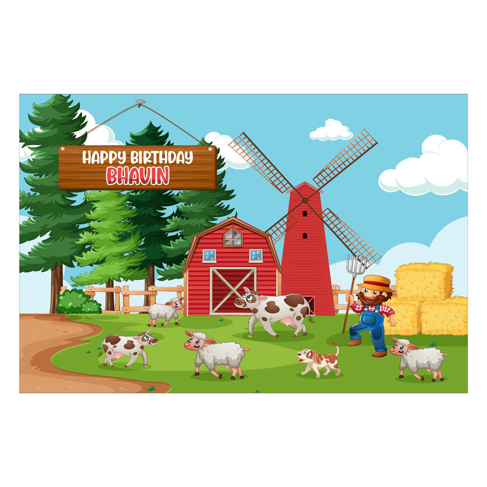 Farm Theme Personalized Backdrop