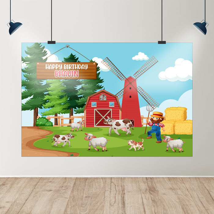Farm Theme Personalized Backdrop