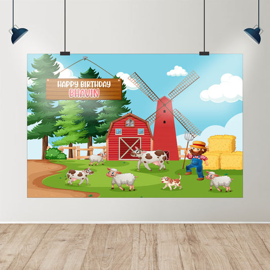 Farm Theme Personalized Backdrop
