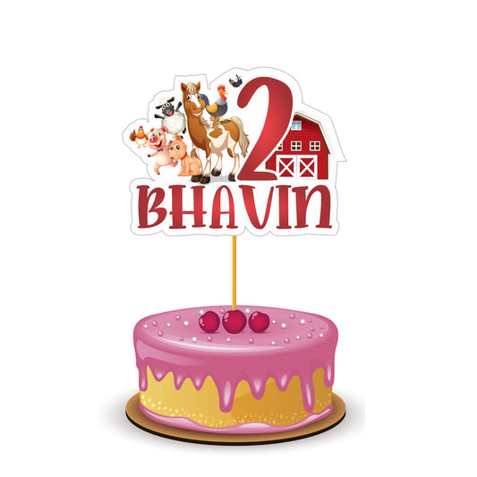 Farm Theme Personalized Caketopper