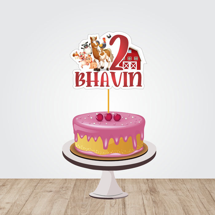 Farm Theme Personalized Caketopper
