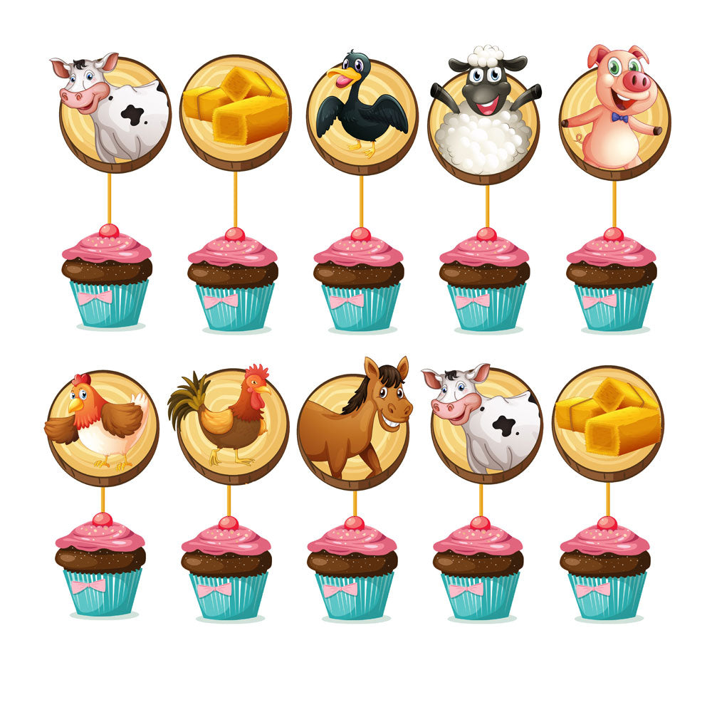 Farm Theme Classic Cupcake Topper