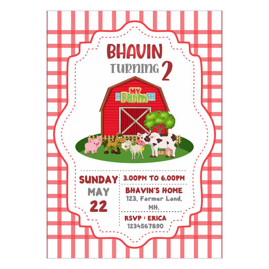 Farm Theme Invite