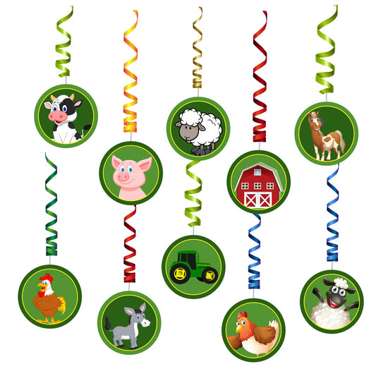 Farm Theme Round Swirls