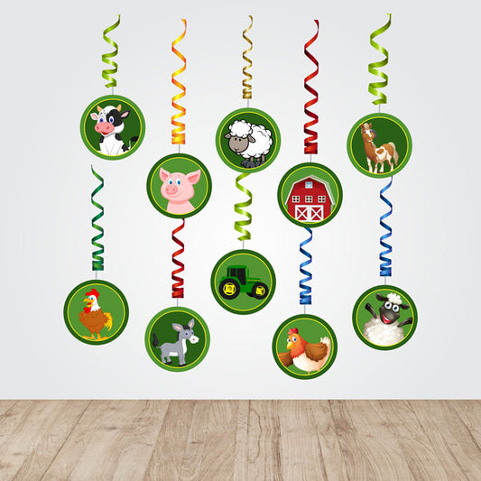 Farm Theme Round Swirls