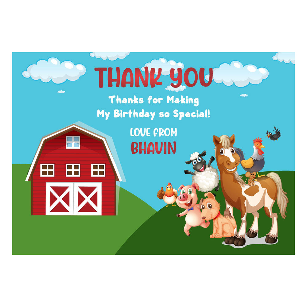 Farm Theme Thank You Cards