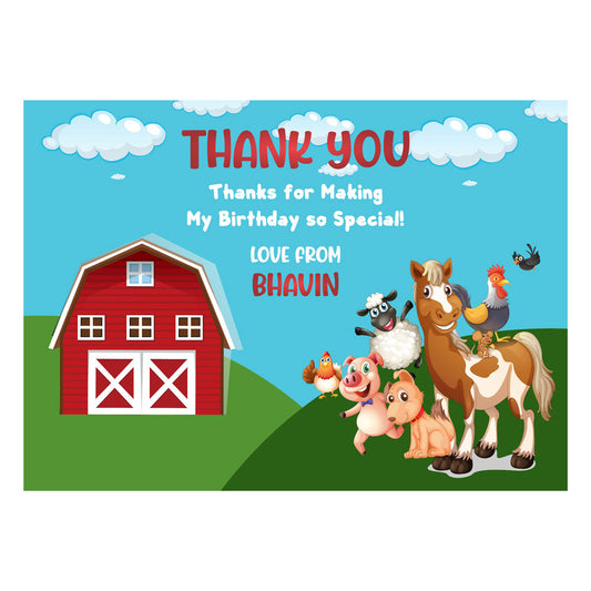Farm Theme Thank You Cards