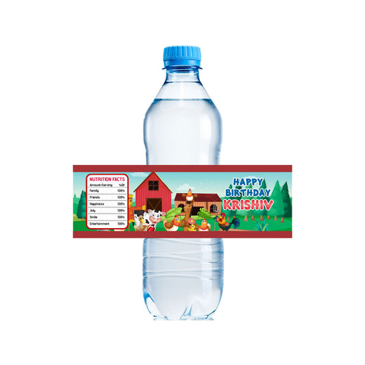 Farm Theme Water Bottle Sticker