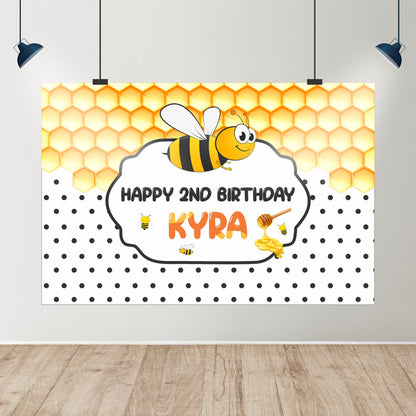 Honey Bee Theme Personalized Backdrop