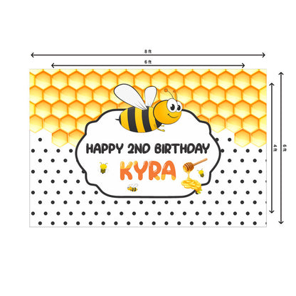 Honey Bee Theme Personalized Backdrop