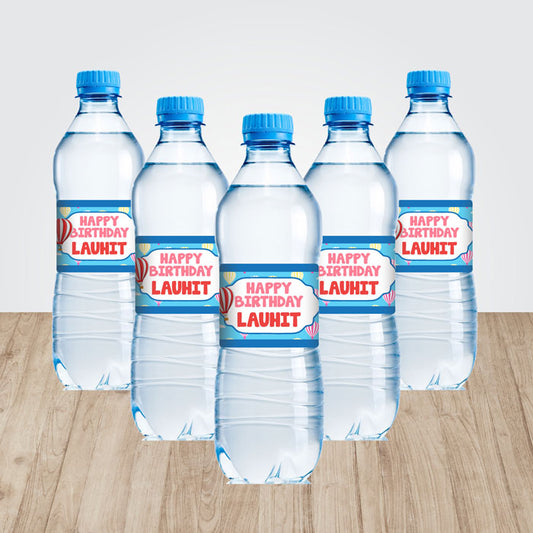 Hot Air Balloon Theme Water Bottle Sticker