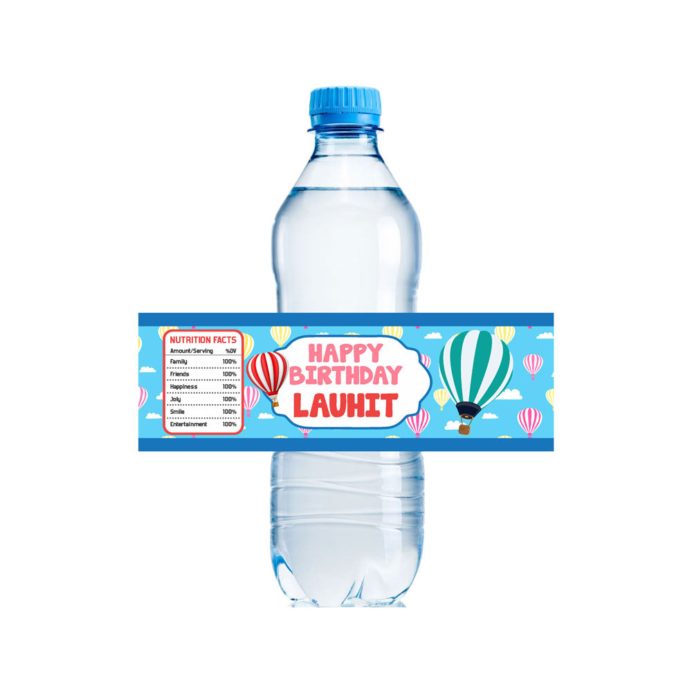 Hot Air Balloon Theme Water Bottle Sticker