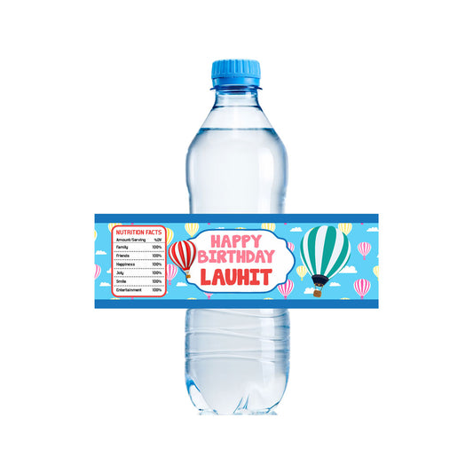 Hot Air Balloon Theme Water Bottle Sticker