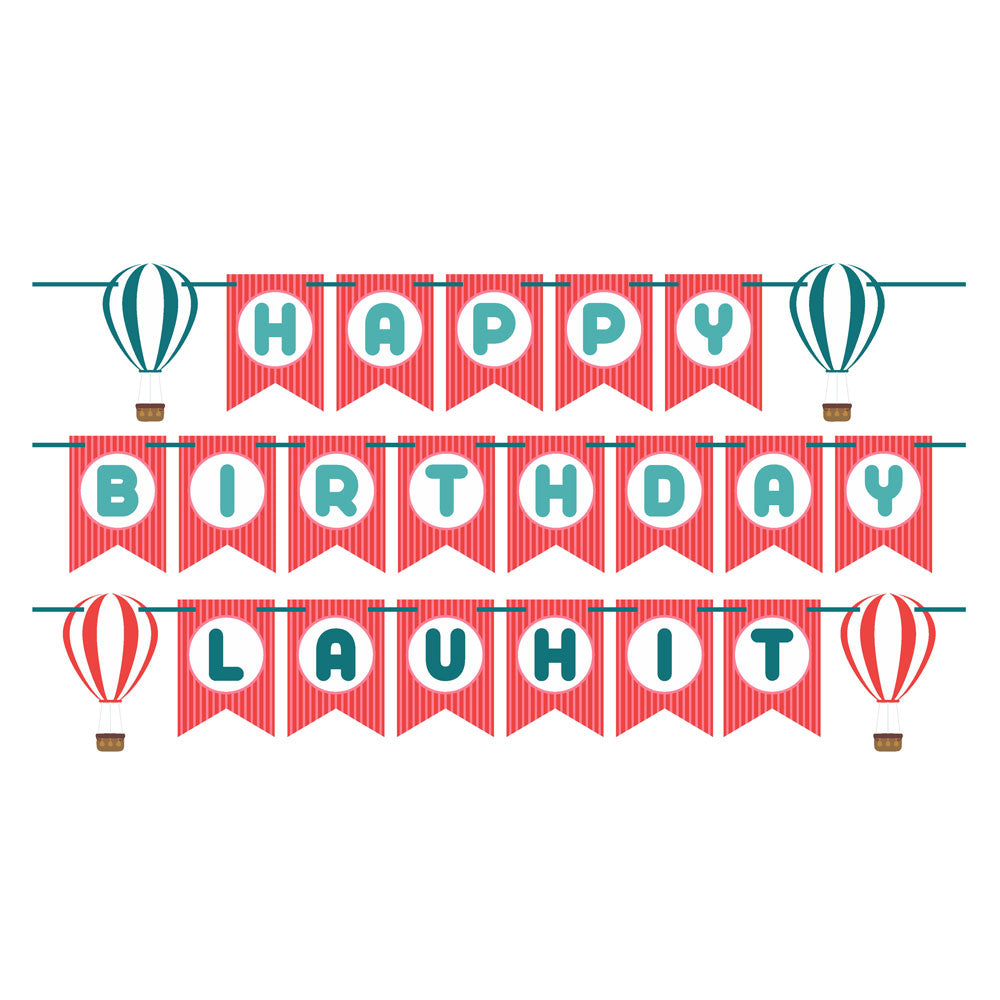 Hot Air Balloon Theme Personalized Bunting