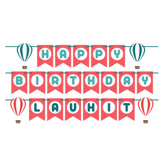 Hot Air Balloon Theme Personalized Bunting
