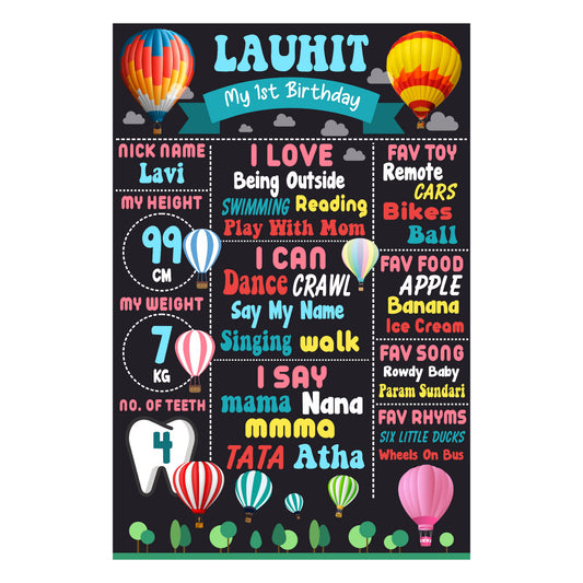Hot Air Balloon Theme Chalkboard