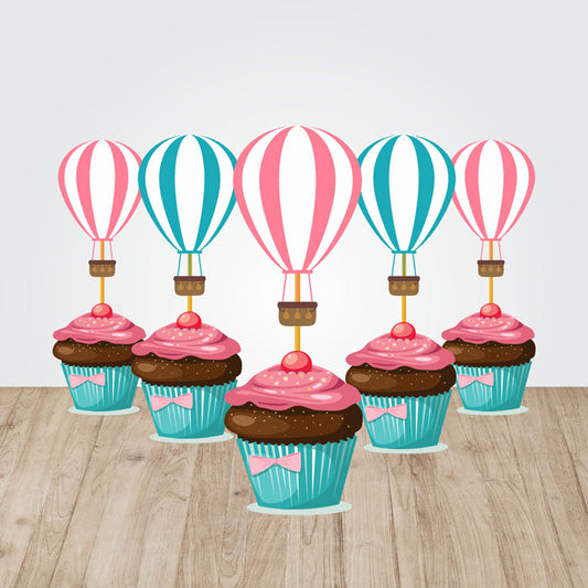 Hot Air Balloon Theme Classic Cupcake Topper