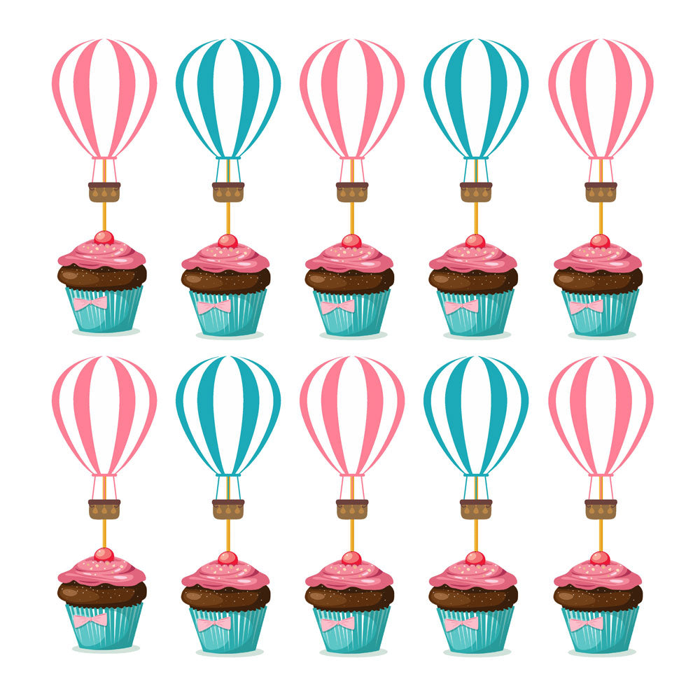 Hot Air Balloon Theme Classic Cupcake Topper