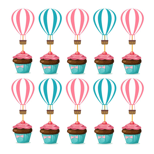 Hot Air Balloon Theme Classic Cupcake Topper