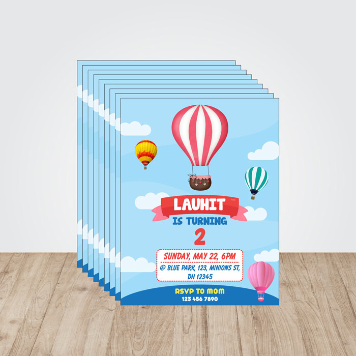 Hot Air Balloon Theme Invite