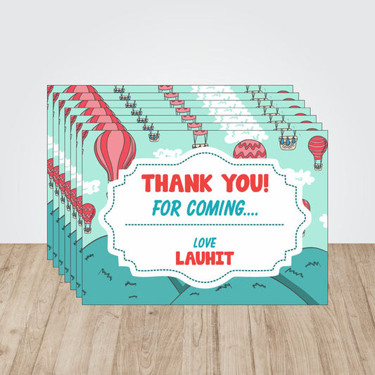 Hot Air Balloon Theme Thank You Cards