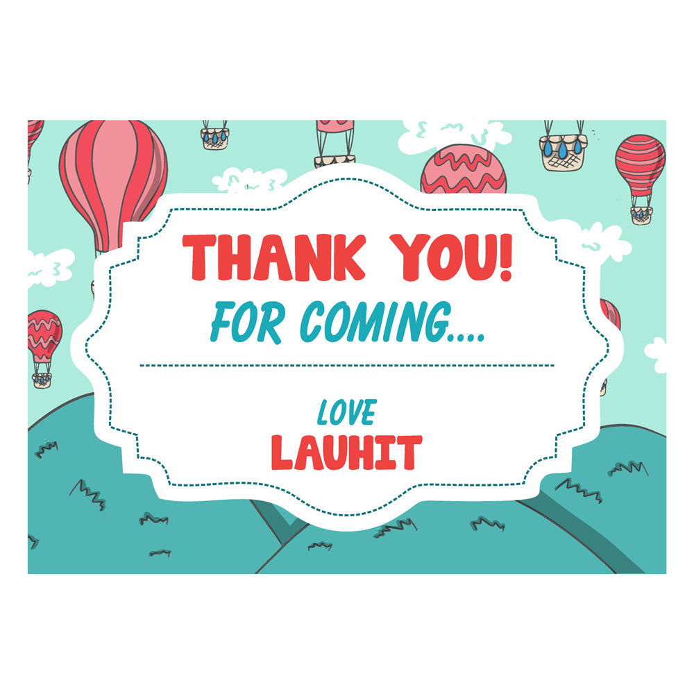 Hot Air Balloon Theme Thank You Cards