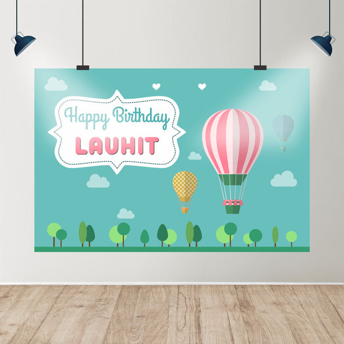 Hot Air Balloon Theme Personalized Backdrop