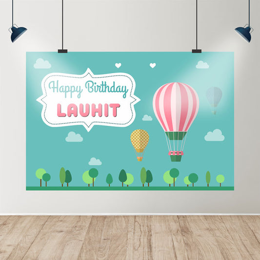 Hot Air Balloon Theme Personalized Backdrop