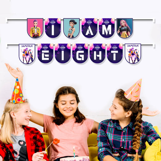 Kpop Demon Hunters Birthday Theme Age Bunting for birthday decoration