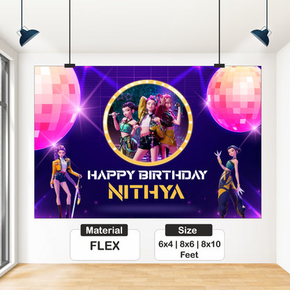 Kpop Demon Hunters Birthday Backdrop product details and option reference