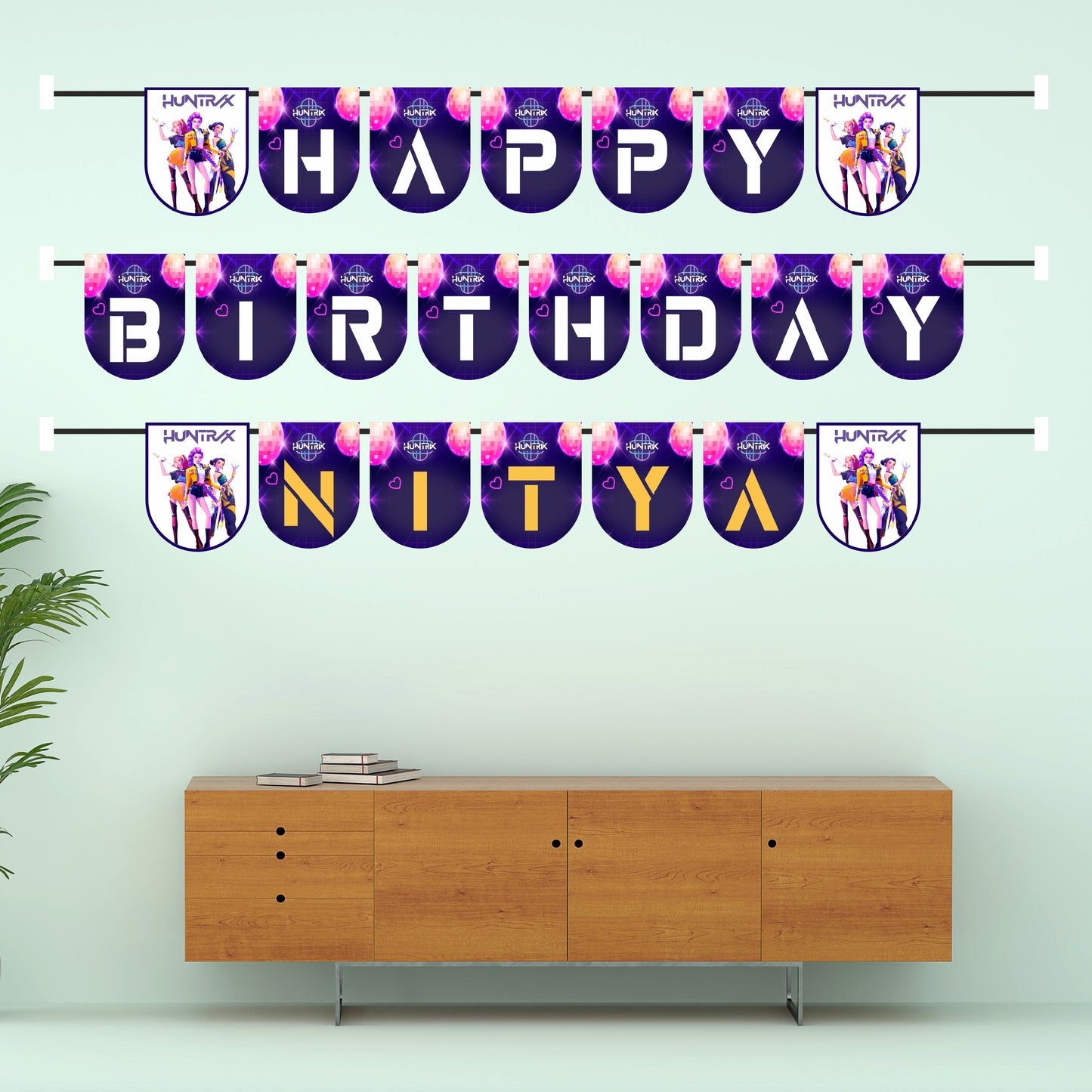 Kpop Demon Hunters Birthday Theme Bunting