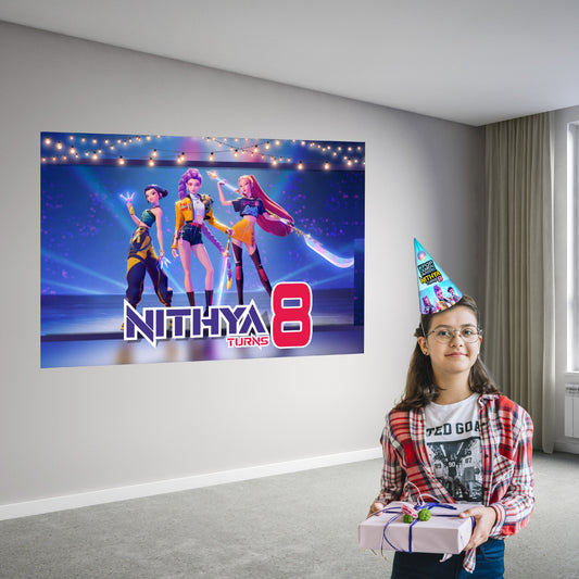 Kpop Demon Hunters Birthday Theme Personalized Backdrop
