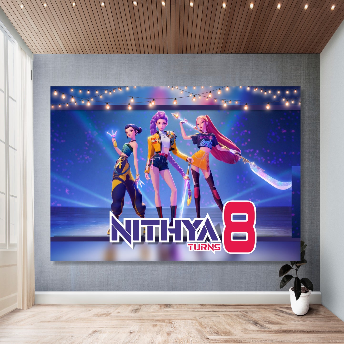 Kpop Demon Hunters Birthday Theme Personalized Backdrop for birthday party