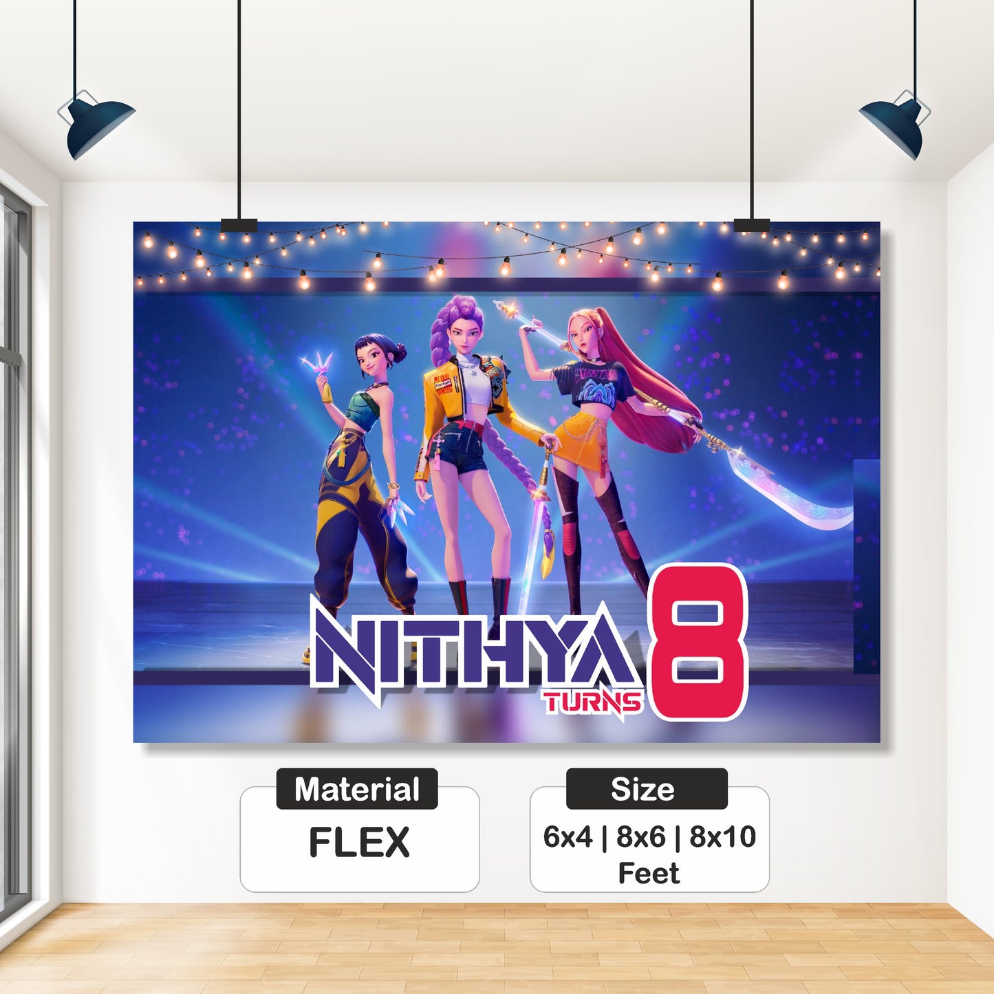 Kpop Demon Hunters Birthday Theme Personalized Backdrop