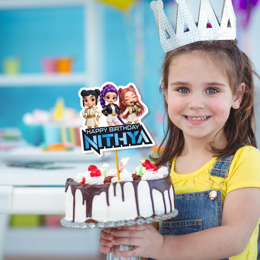 Kpop Demon Hunters Birthday Theme Personalized Caketopper