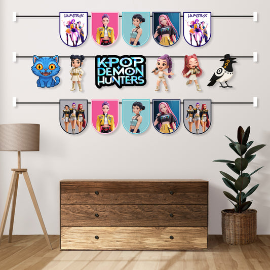 Kpop Demon Hunters Birthday Theme Character Bunting