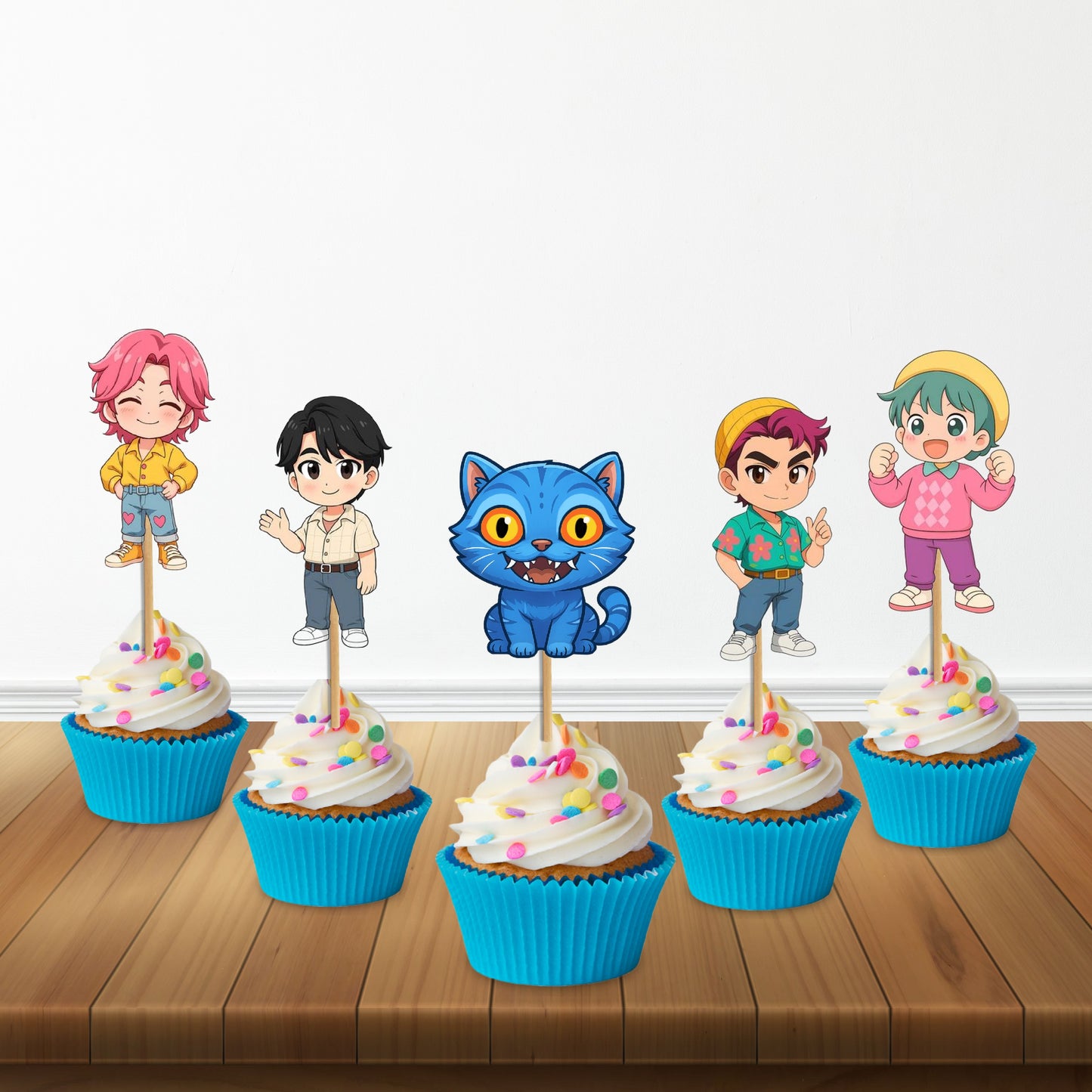 Kpop Demon Hunters Birthday Theme Character Cupcake Topper
