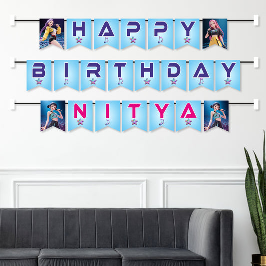 Kpop Demon Hunters Birthday Theme Personalized Bunting
