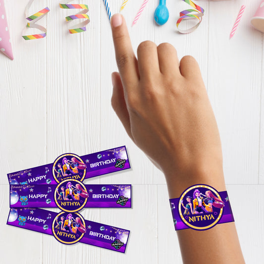 Customized Kpop Demon Hunters Birthday Theme Hand Band for Kids Party 