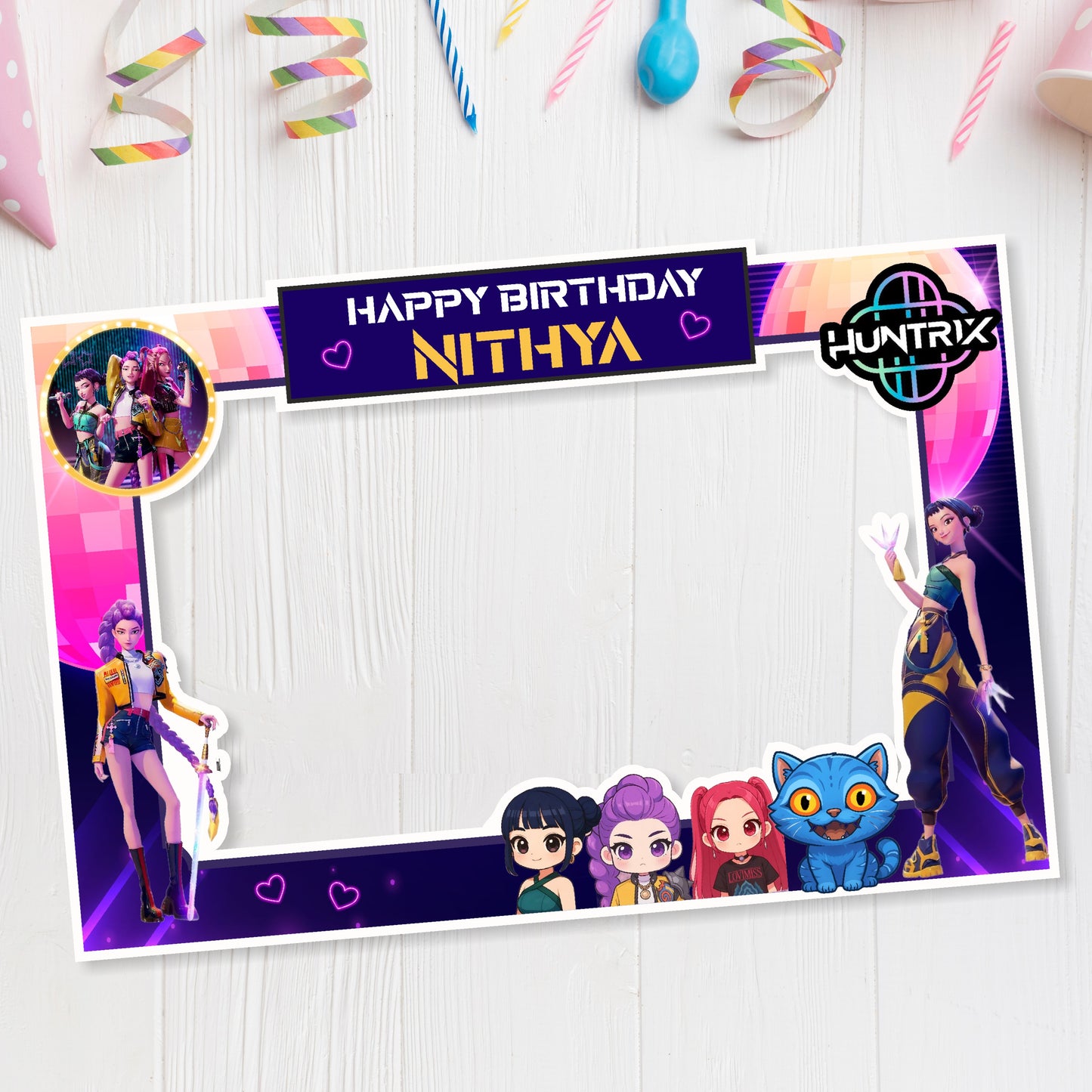 Kpop Demon Hunters Birthday Theme Photobooth for birthday party