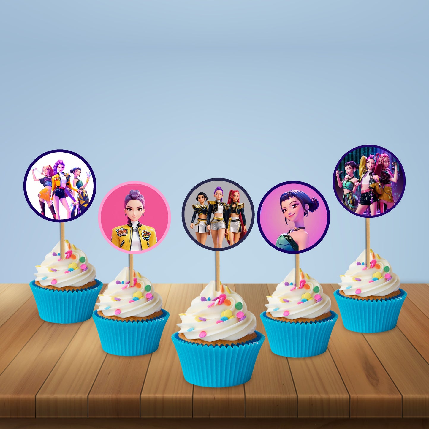 Kpop Demon Hunters Birthday Theme Cupcake Topper