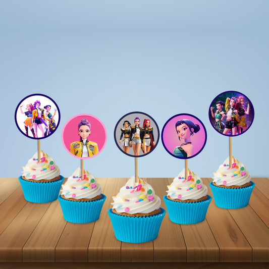 Kpop Demon Hunters Birthday Theme Cupcake Topper