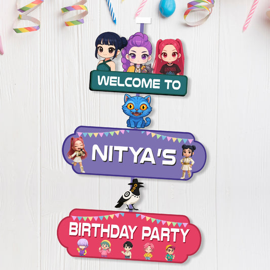 
Kpop demon hunters birthday Customized door poster for birthday decoration