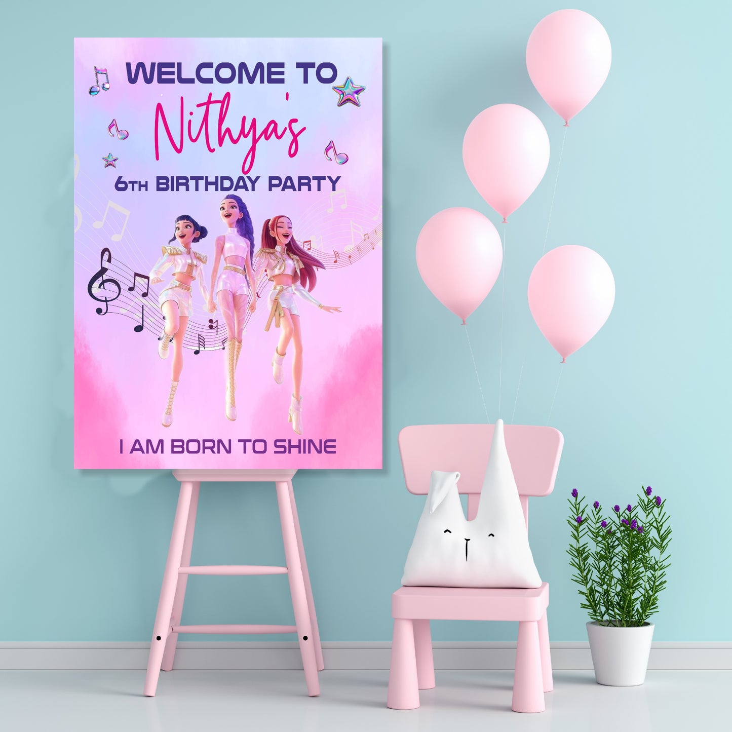 Kpop Demon Hunters Theme Personalized Welcome Board