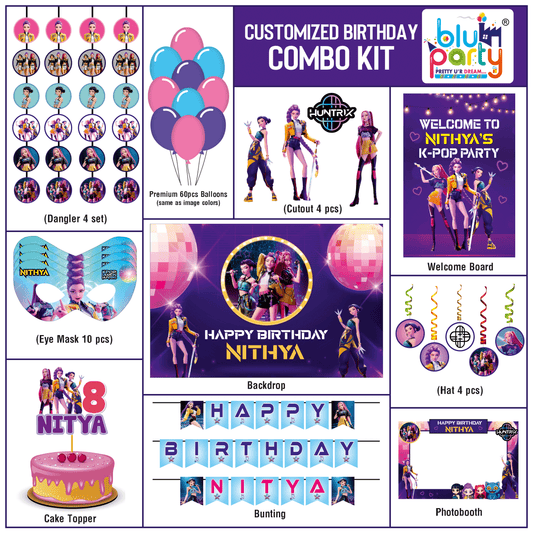 Kpop Demon Hunters Personalised Birthday Party Compact Combo Kit